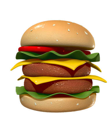 Burger 3D Illustration