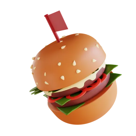 3 D Illustration Burger 3D Icon
