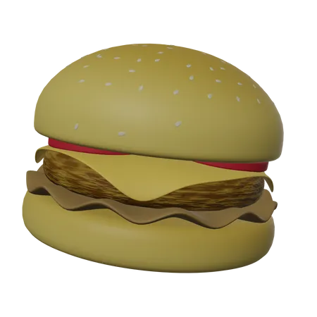 3 D Burger Illustration 3D Icon