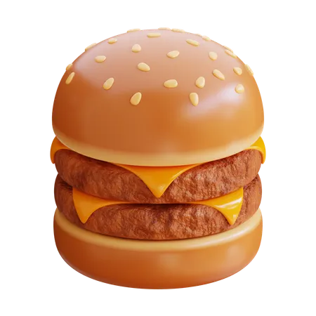 Burger au double fromage et au bœuf  3D Icon