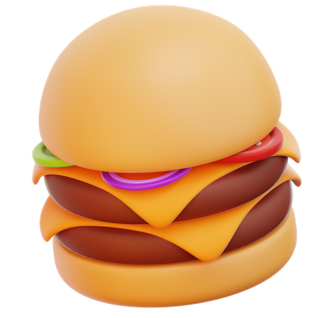 Hamburger au fromage  3D Icon