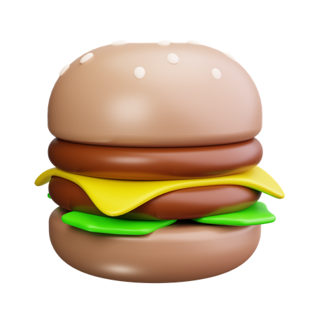 Hamburger au fromage  3D Icon