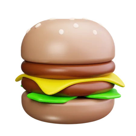 Hamburger au fromage  3D Icon