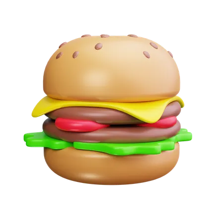 Hamburger au fromage  3D Icon