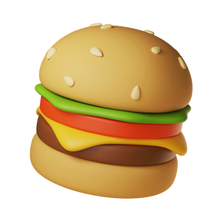 Hamburger au fromage  3D Icon