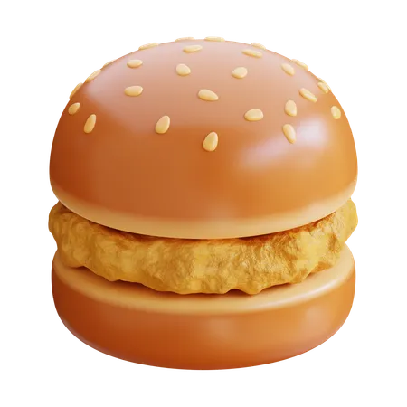 Burger de poulet  3D Icon