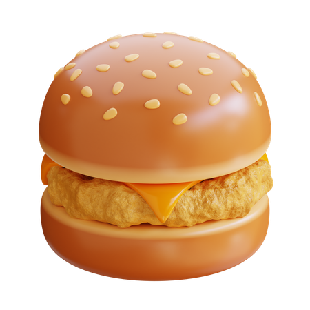 Burger au fromage et au poulet  3D Icon