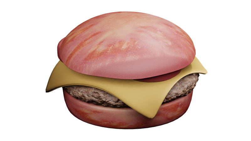 Burger avec tranche de fromage  3D Icon