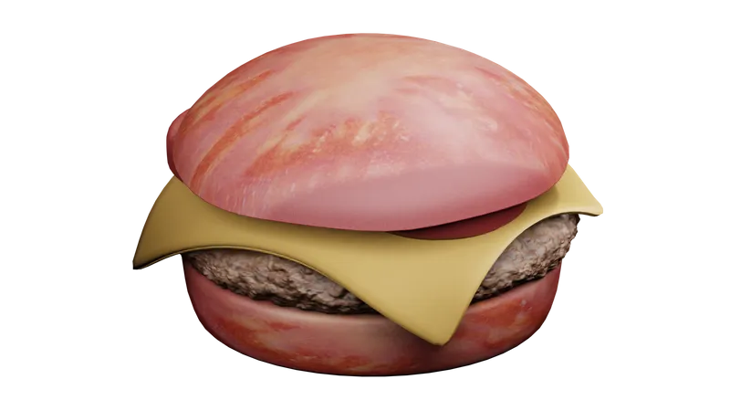 Burger avec tranche de fromage  3D Icon