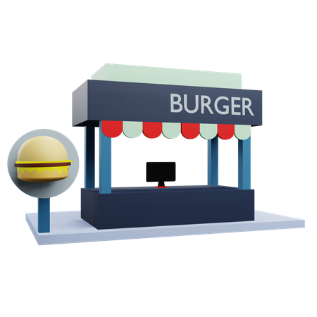 Burger booth  3D Icon
