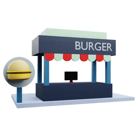 Stand de hamburgers  3D Icon