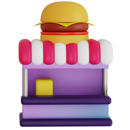 Burger Delivery Storefront  3D Icon