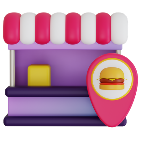 Burger Delivery Storefront  3D Icon