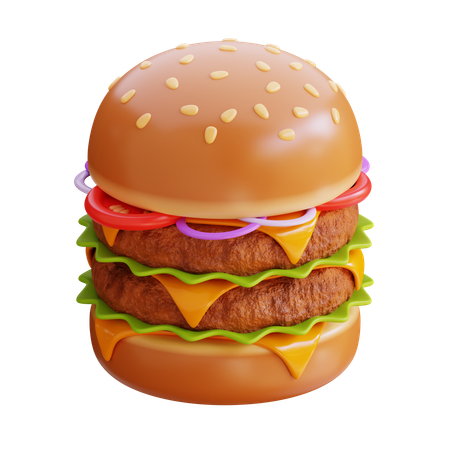 Burger double de boeuf  3D Icon