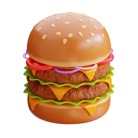 Burger double de boeuf  3D Icon