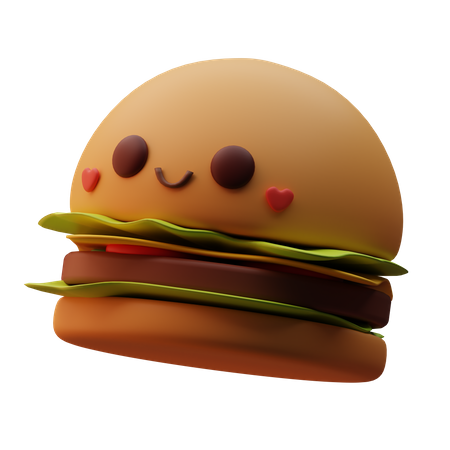 Burger Emoji 3D Icon
