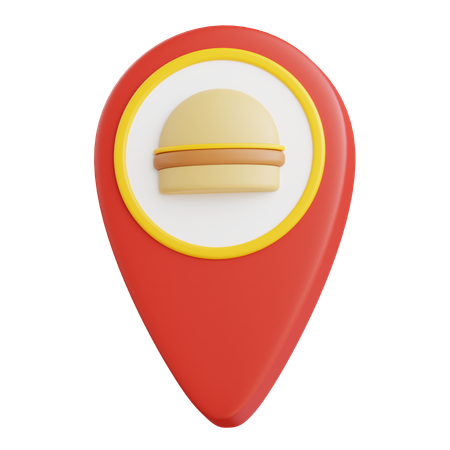 Épingle de localisation du hamburger  3D Icon