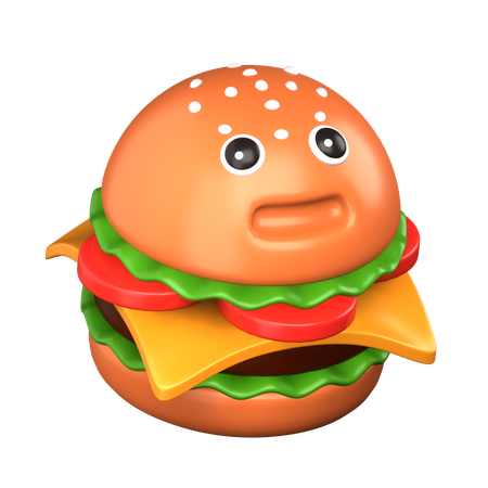 Burger étonné  3D Icon