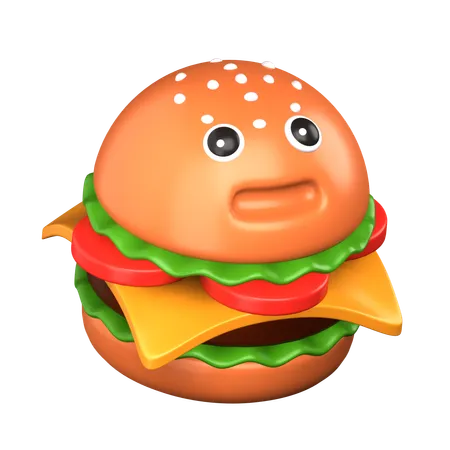 Burger étonné  3D Icon