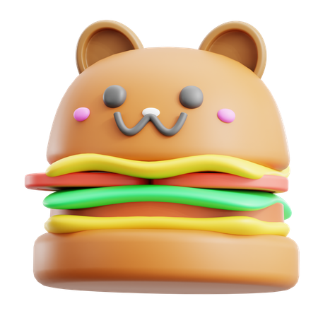 Burger Food Cute  3D Icon