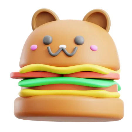 Burger Food Cute  3D Icon