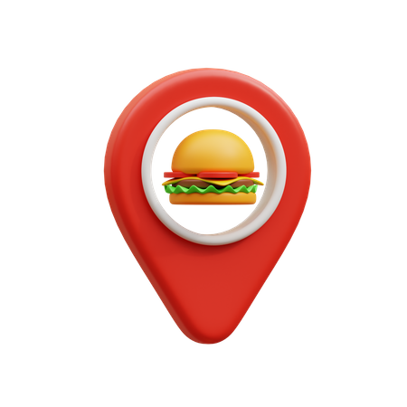 Burger Location  3D Icon