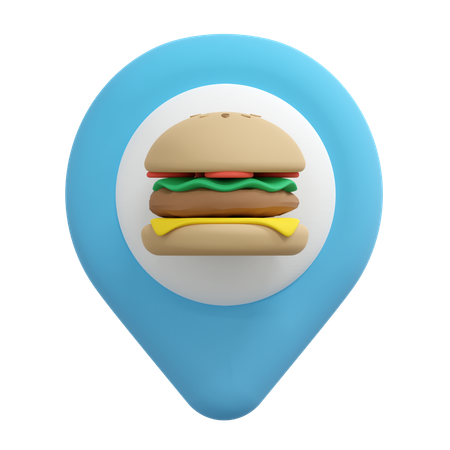Épingle de localisation du hamburger  3D Icon