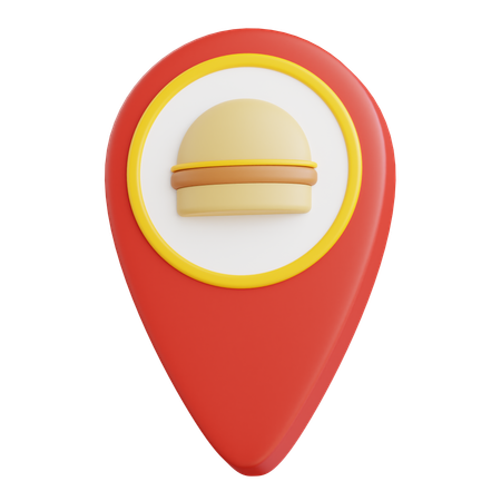 Burger location pin  3D Icon