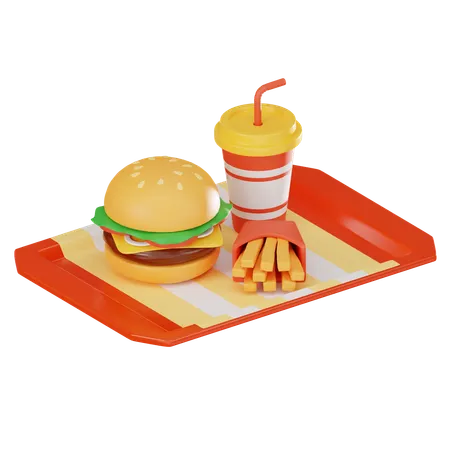 Burger Meal  3D Icon
