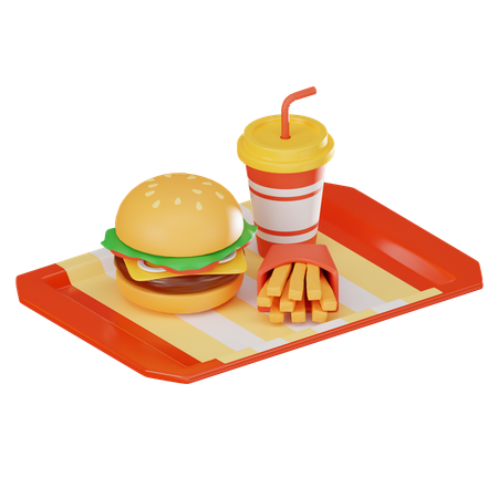 Burger Meal  3D Icon