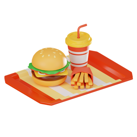 Burger Meal  3D Icon