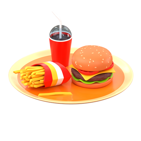 Burger Meal  3D Icon