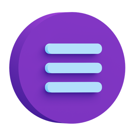 Burger Menu  3D Icon