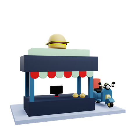 Burger outlet  3D Icon