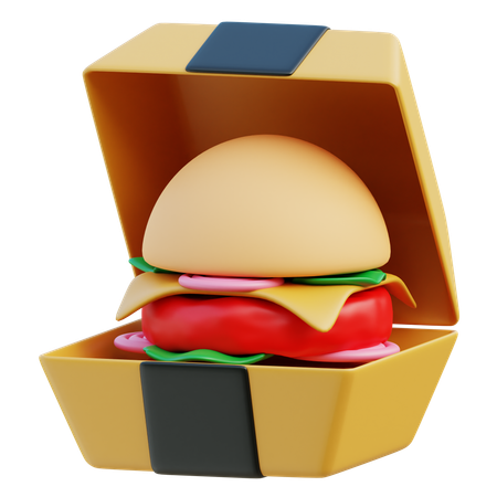 ハンバーガーパッケージ  3D Icon