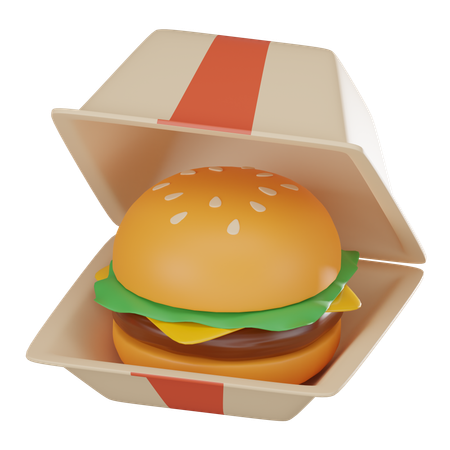 ハンバーガーパッケージ  3D Icon