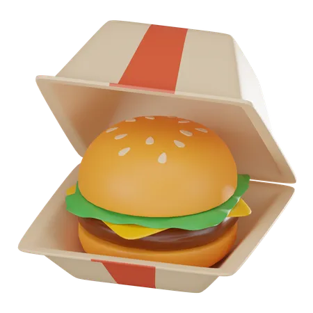 ハンバーガーパッケージ  3D Icon