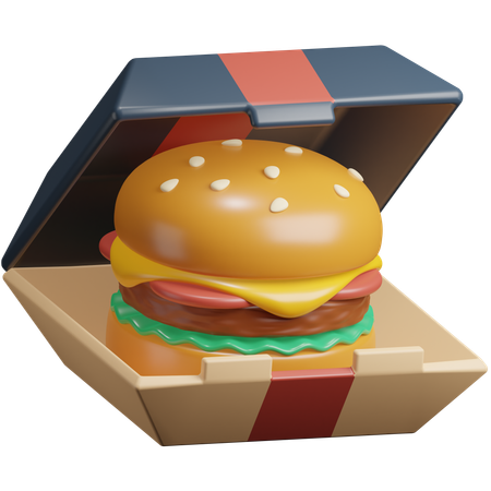 ハンバーガーパッケージ  3D Icon