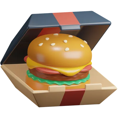 ハンバーガーパッケージ  3D Icon