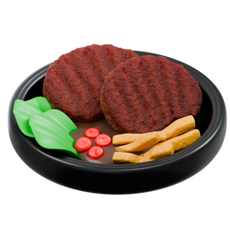 バーガープレート  3D Icon