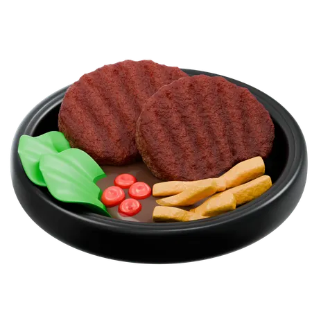 バーガープレート  3D Icon