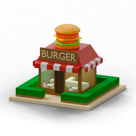 Burger Shop  3D Icon