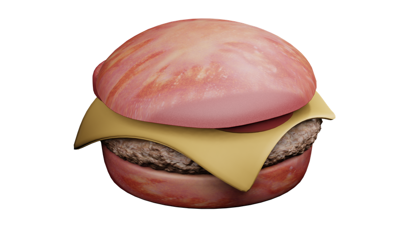 Burger with slice of cheese 3D Icon