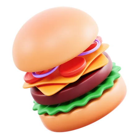ハンバーガー  3D Icon