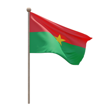 Asta de bandera de burkina faso  3D Flag