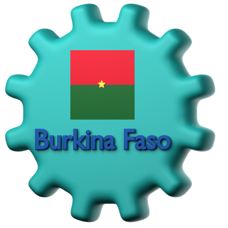 Burkina Faso flag  3D Icon