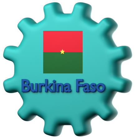Burkina Faso flag  3D Icon