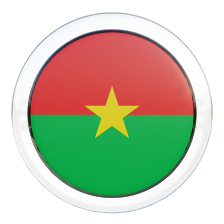 Burkina Faso Flag Glass  3D Flag