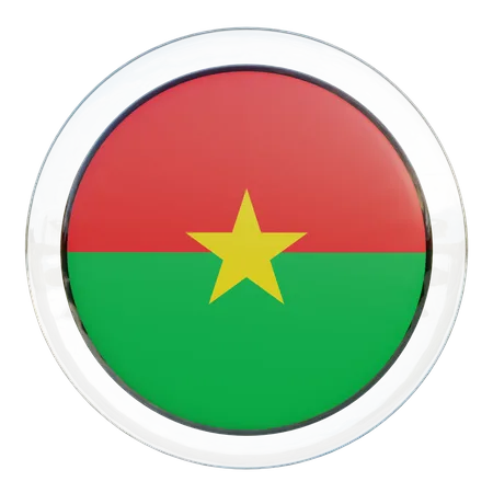 Burkina Faso Flag Glass  3D Illustration