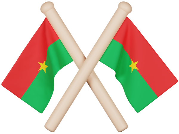 Burkina Faso Flagge  3D Icon
